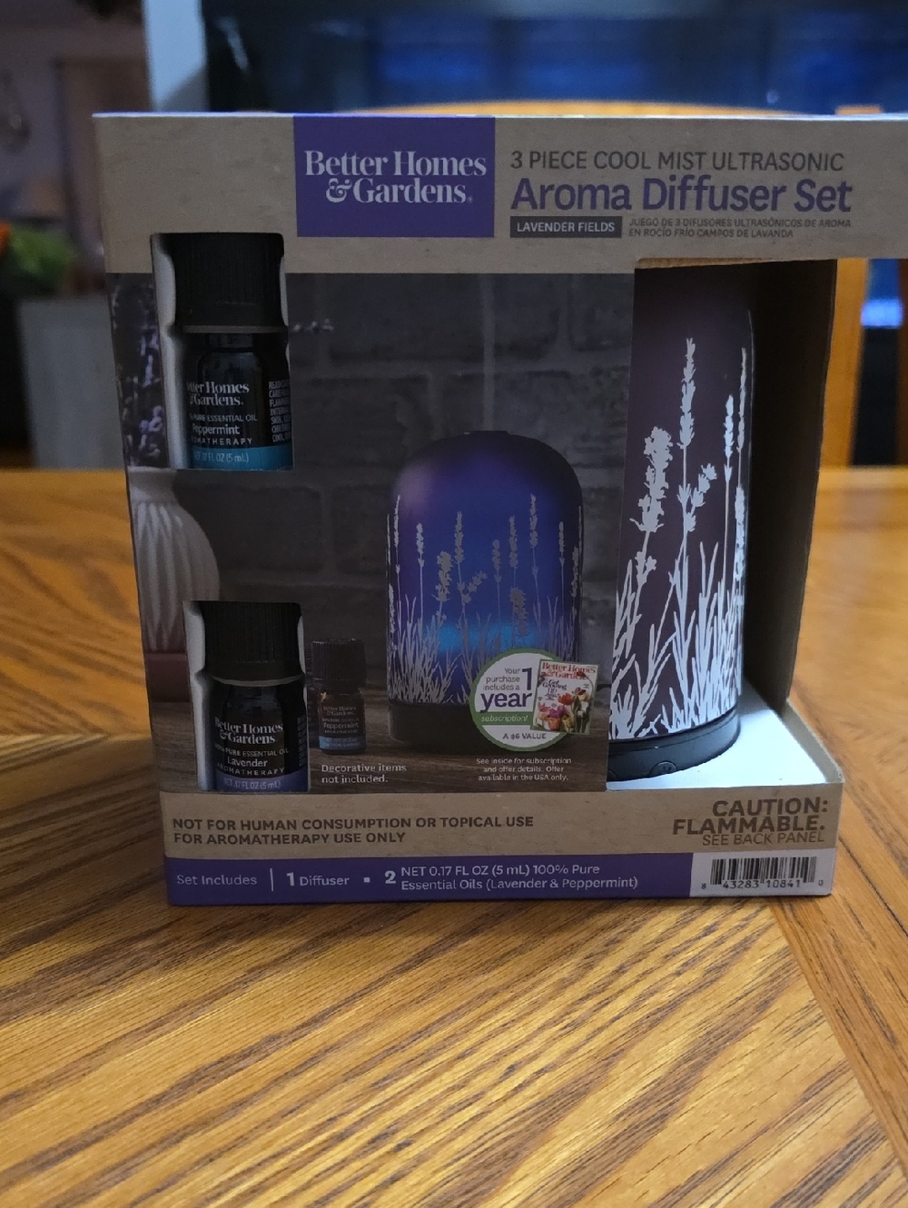 Better Homes And Gardens Purple Lavender Fields Ultrasonic Aroma Diffuser Set
